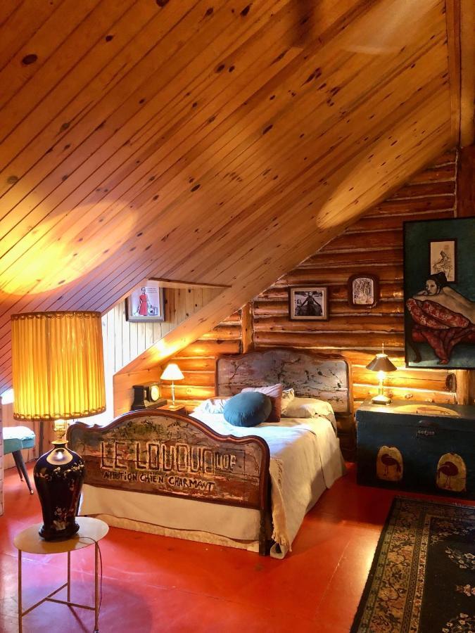 Chalet En Bois Rond Mauricie Saint-Alexis-des-Monts Bagian luar foto