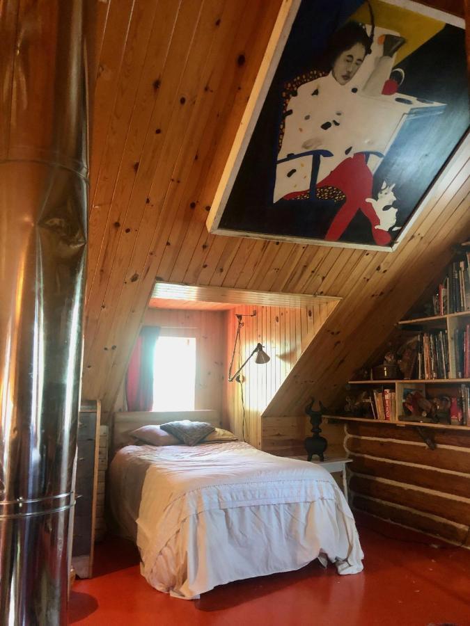 Chalet En Bois Rond Mauricie Saint-Alexis-des-Monts Bagian luar foto