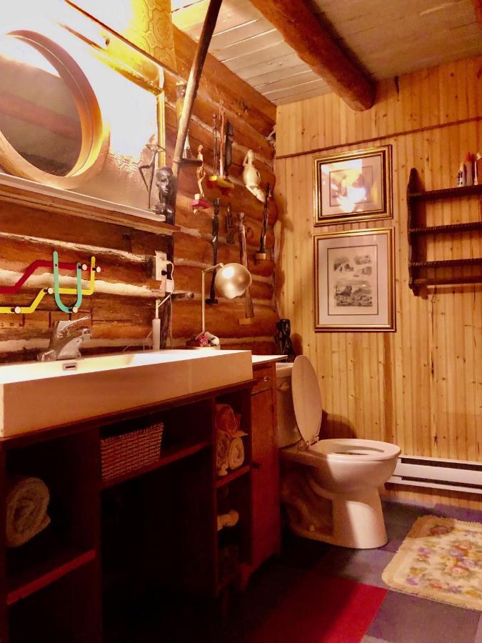 Chalet En Bois Rond Mauricie Saint-Alexis-des-Monts Bagian luar foto