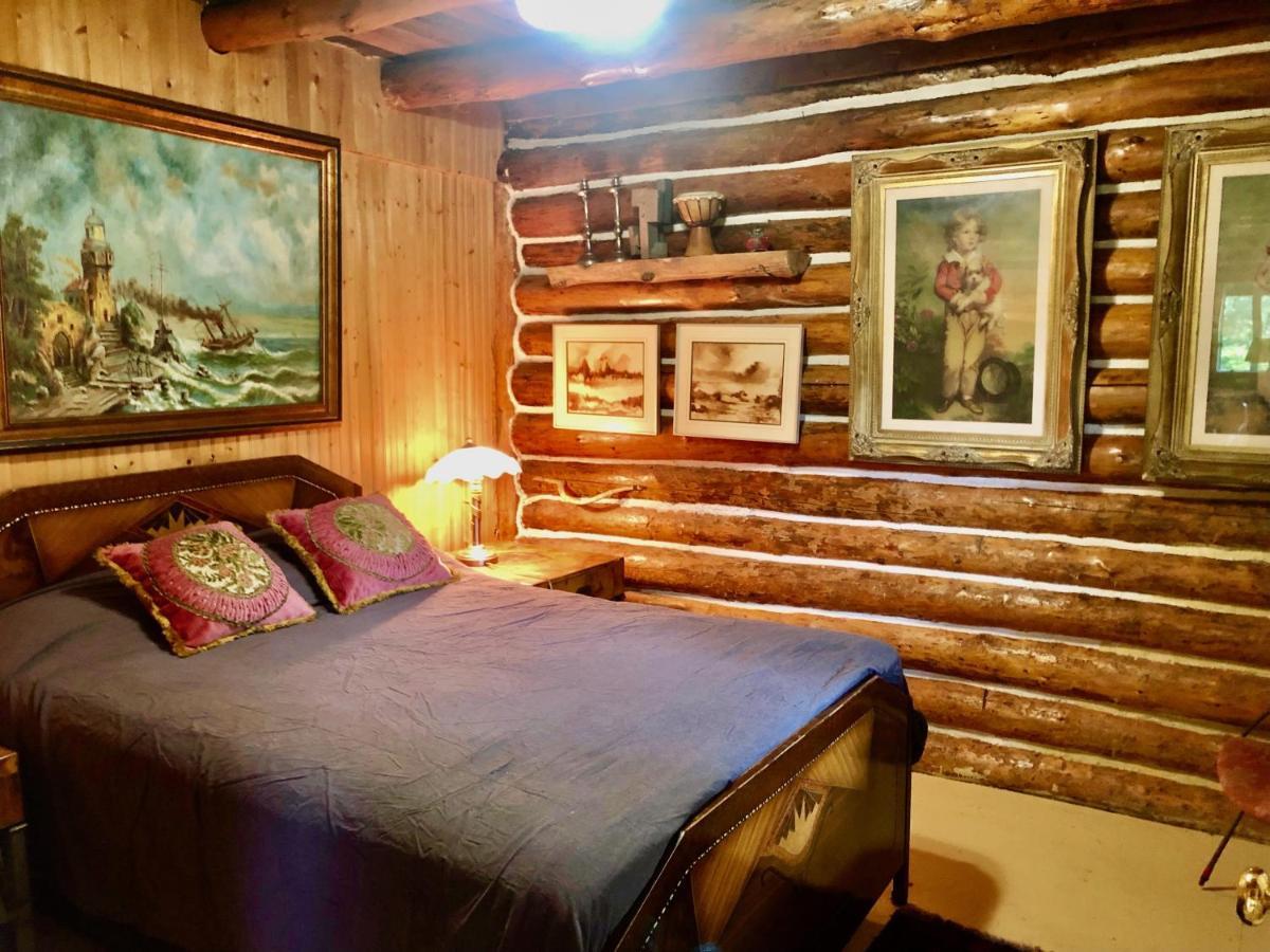 Chalet En Bois Rond Mauricie Saint-Alexis-des-Monts Bagian luar foto